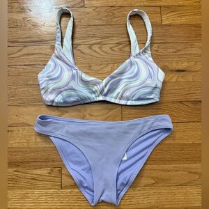 Hollister Lavender Swirl Bikini Set - Light Purple Two-Piece
